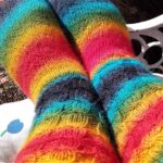 socks with rainbow design